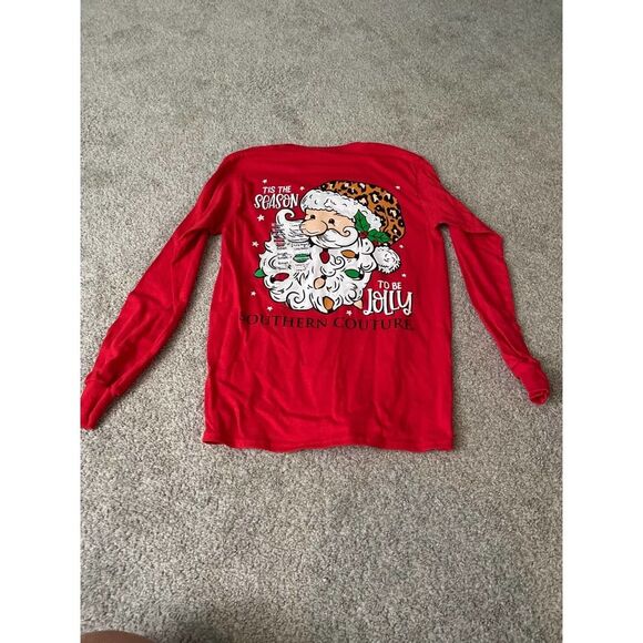 Southern‎ couture, Santa shirt, size small, red, long sleeve - Picture 1 of 2
